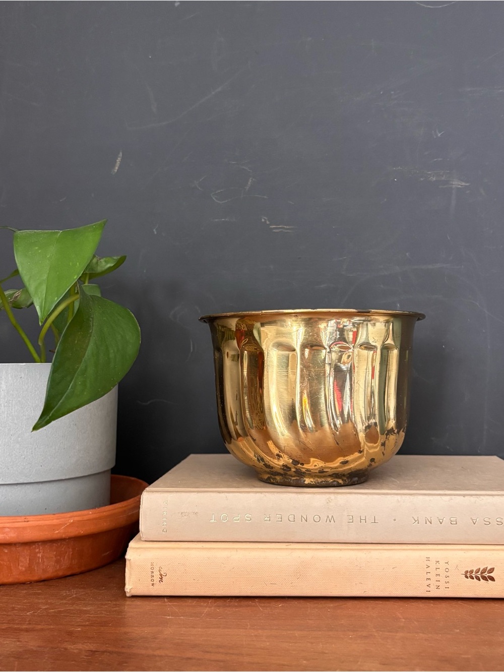 Vintage Gold Decorative Planter